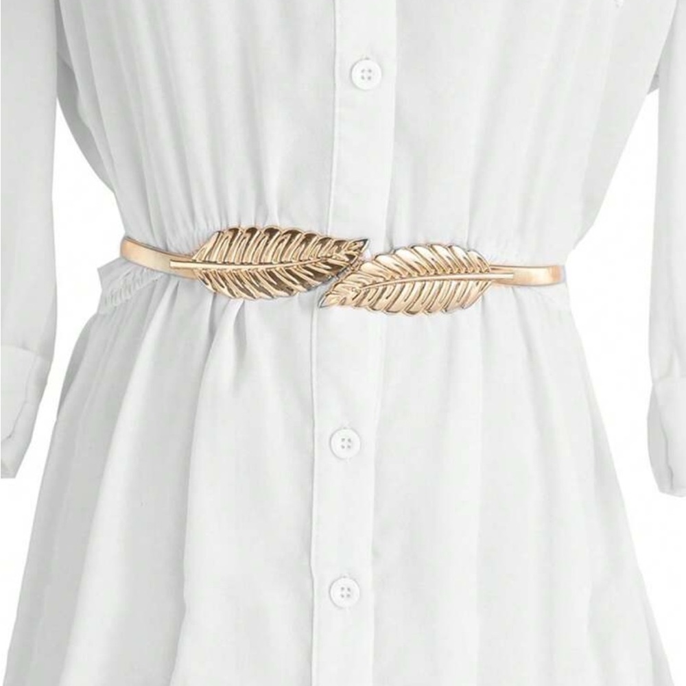 Gold Leaf Design Women's Belt